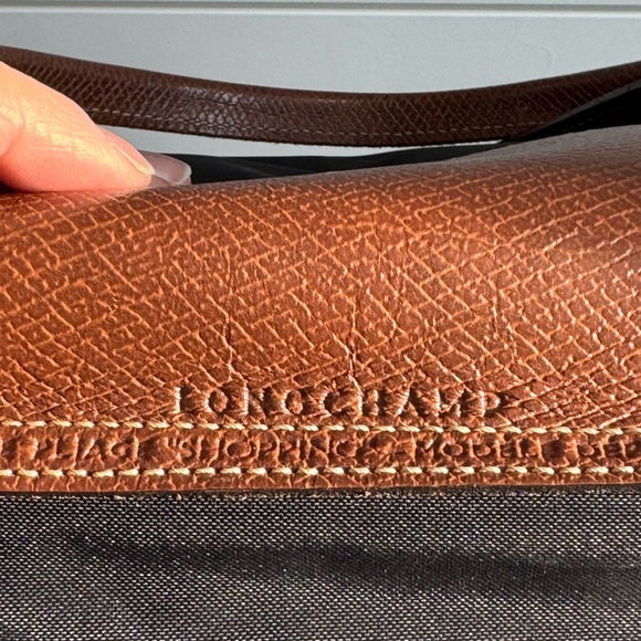 Longchamp Le Pliage Large Tote Bag – Black & Brown Leather Trim - Picture 4 of 14